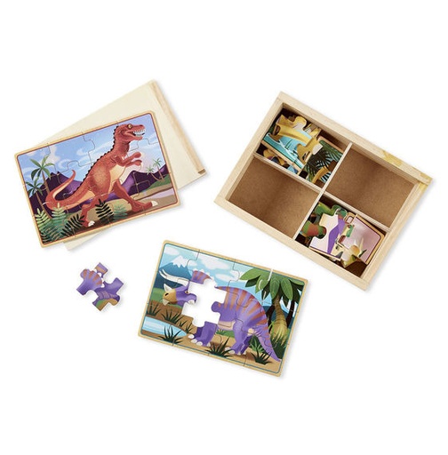 [MD13791] Rompecabezas de Dinosaurios en Caja Set de 4 3a+