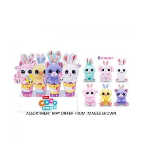 [ZU9640] Peluches de Mascotas Coco Surprise Conos Display/12 Surt/6 3a+