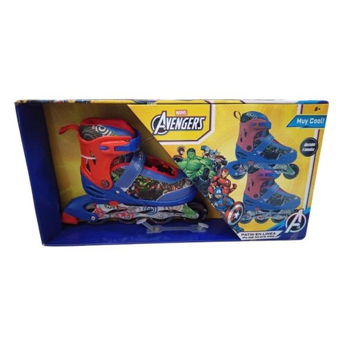 [PI16521L] Patines en Linea Marvel Avengers Talla 35-38 Ajustable 6a+