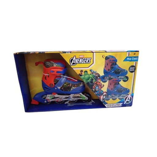 [PI16521M] Patines en Linea Marvel Avengers Talla 31-34 Ajustable 6a+