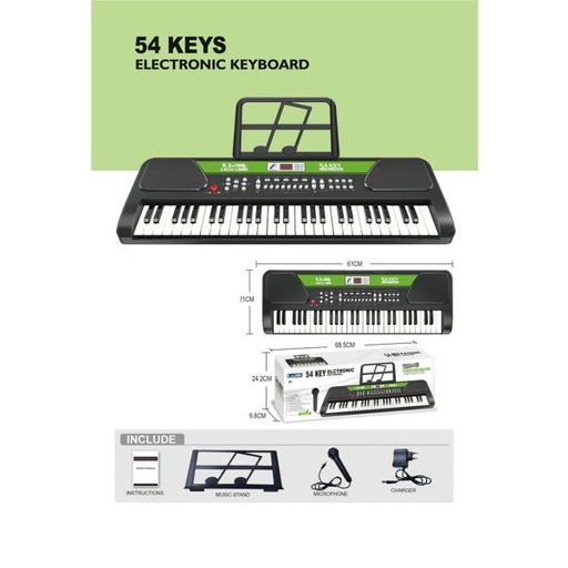 [WW32809] Teclado Electrónico 54 Teclas C/Micrófono 3a+