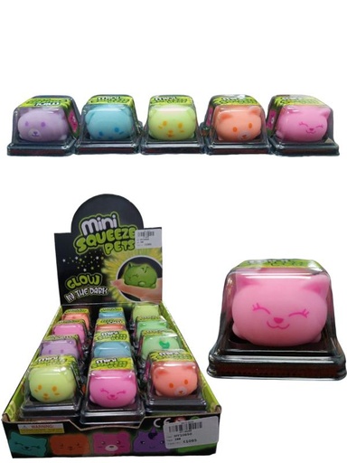 [HY10650] Squeeze Mini Mascota de Apretar Brilla en la Oscuridad Displ/24 3a+  (449083)
