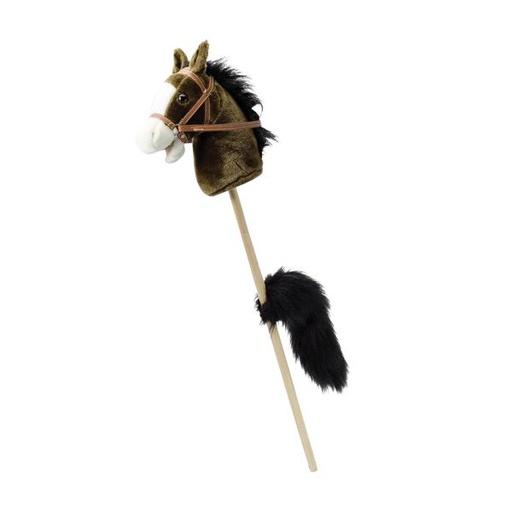 [YZ003WT] Caballito de Palo Café Oscuro con Ruedas Y Cola 3a+