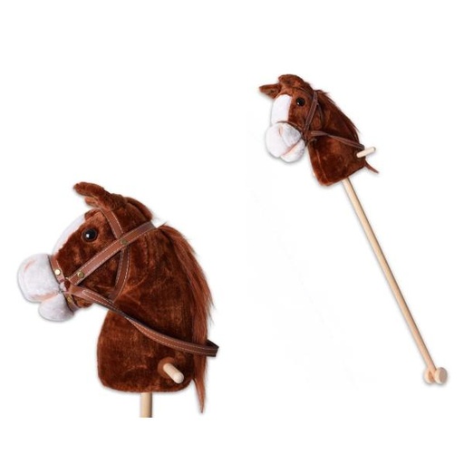 [YZ003] Caballito de Palo Café Oscuro con Ruedas 3a+