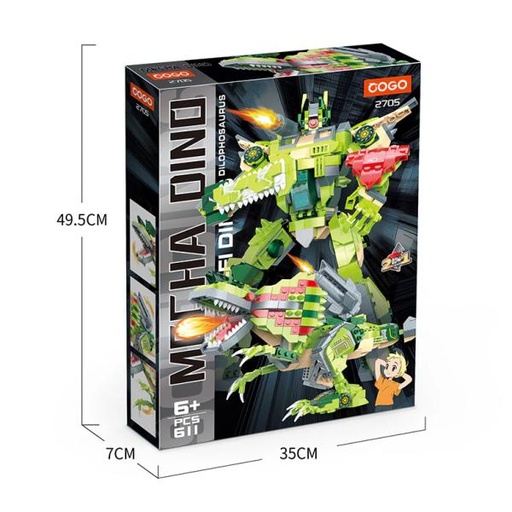 [CO2705] Robot Armable Dilophosaurus Mecha Dino 611pzs 6a+