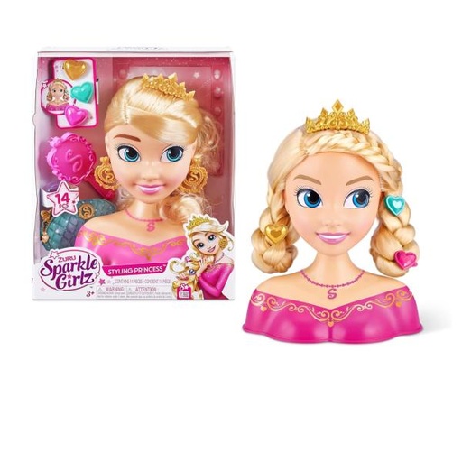 [ZU10097] Cabeza de Princesa para Aprender Hacer Peinados 14pzs 3a+
