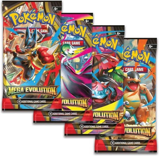 [CD13611] Cartas p/Intercambio Pokémon Mega Evolution Sobre x10 Tarjetas Displ/36 S/4 6a+