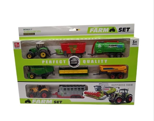 [WWSQ902223BCK] Vehiculos de Granja Set/3 6Pzs 3a+