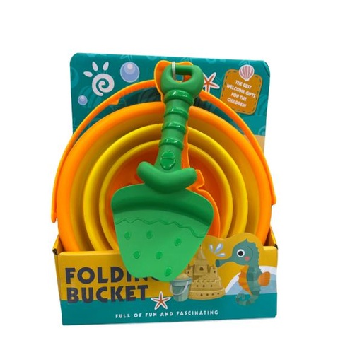 [WW2301T] Set de Playa Balde Estirable Naranja c/2 Accesorios 3a+