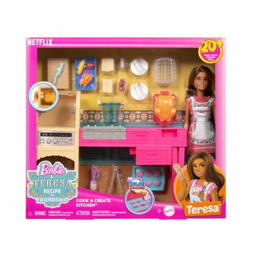 [MTJCT06] Muñeca Barbie Teresa Cratu Cocina 20Pzs 3a+