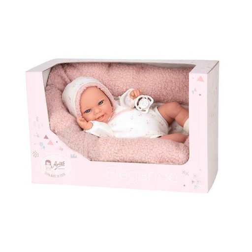 [AS60870] Bebé Elegance Peso Real  35cm C/ Cojin 2a+