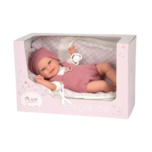 [AS60899] Bebé con Peso Real Elegance 35cm Rosa C/ Manta 2a+