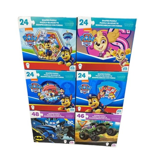 [BT6069279] Rompecabezas de Paw Patrol , DC Batman y Monster Jam Displ/12 Surt/6 25cm 4a+