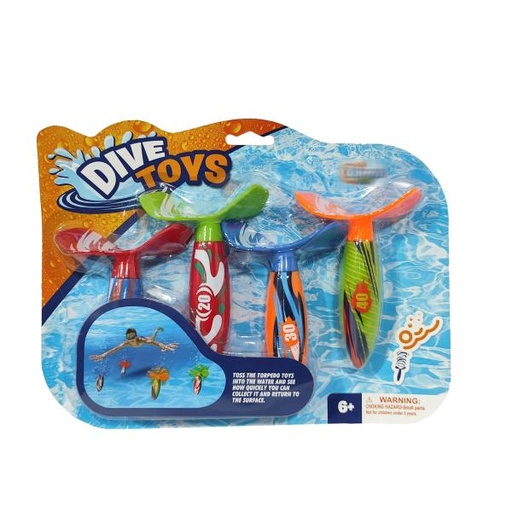 [WWCYA162X4] Torpedos de Juguete para Piscina Set/4 6a+(458573)