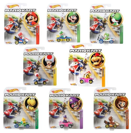 [MTGBG25] Hot Wheels - Carro Individual  Die-Cast Mario Kart Surt/8 3a+