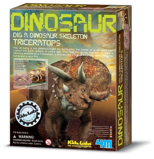 [4M3228] KidzLabs Cava y Arma Tu Fósil de Triceratops 8a+