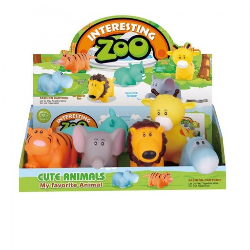 [WWJZD13] Animales del Zoológico Textura Suave Display/6 Surt/6