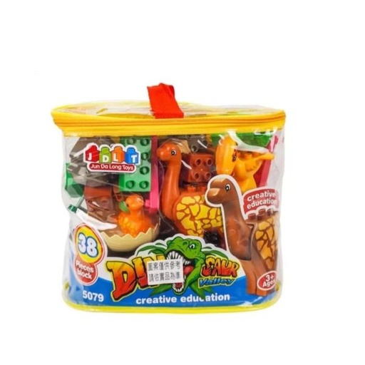 [WW5079] Bloques de Dinosaurios en Bolsa 38Pzs 3a+