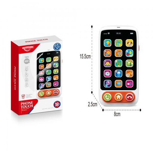[WWHE8001] Teléfono Táctil Musical para Bebé en Inglés 18m+
