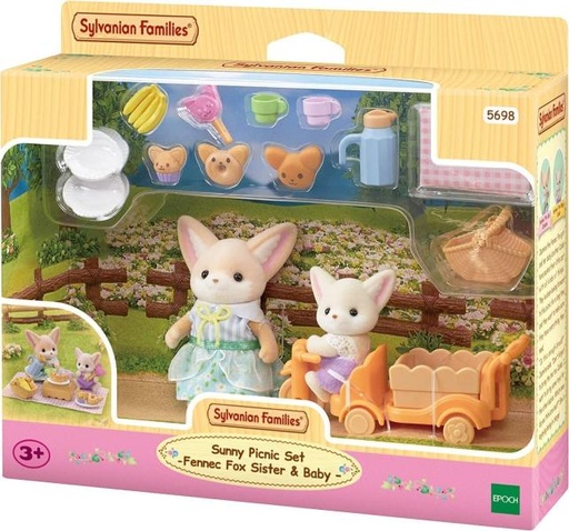 [EH05698] Familias Sylvanian Juego de Picnic Fennec Fox Hermana y Bebé 3a+